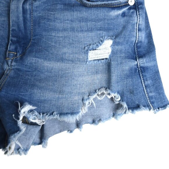 Blank NYC Denim Shorts Wedgie Short Size 27 Stretch Distressed Light Blue - Picture 3 of 9
